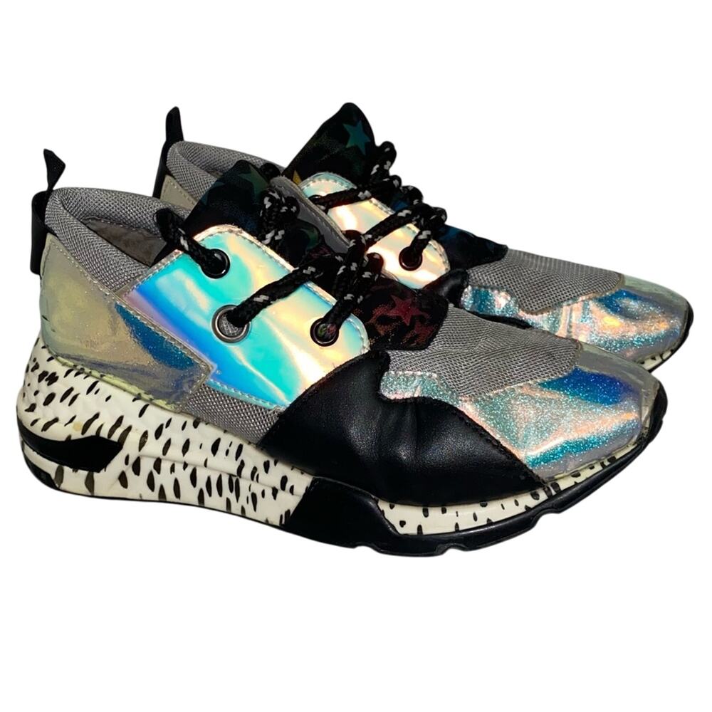Steve Madden Sneakers Size 4 Holographic Iridescent‎ Chunky Platform Statement